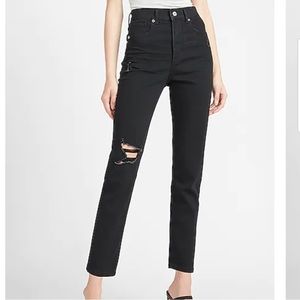 Express Super High Waisted Black Slim Jeans - 00R